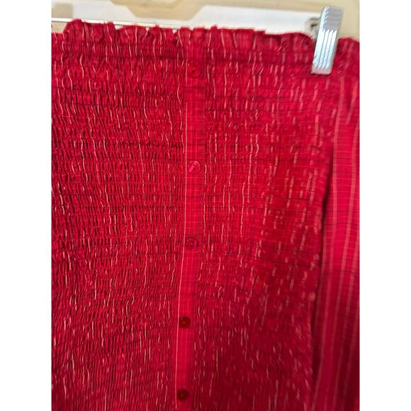 Aeropostale Y2K Off the Shoulder Stretchy Red Blouse Long Sleeve Holiday 2000s - Picture 2 of 4